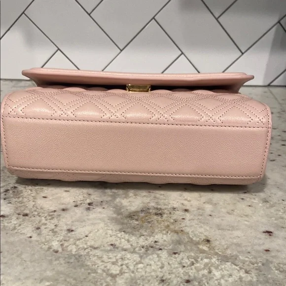Tory Burch Pink Polished Grain Quilted Small Fleming Crossbody Bag - Picture 4 of 9